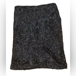 Xhilaration Silver And Black Sequin Midi Skirt, size Large